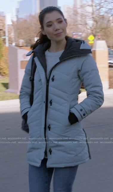 Violet’s white puffer jacket on Chicago Fire
