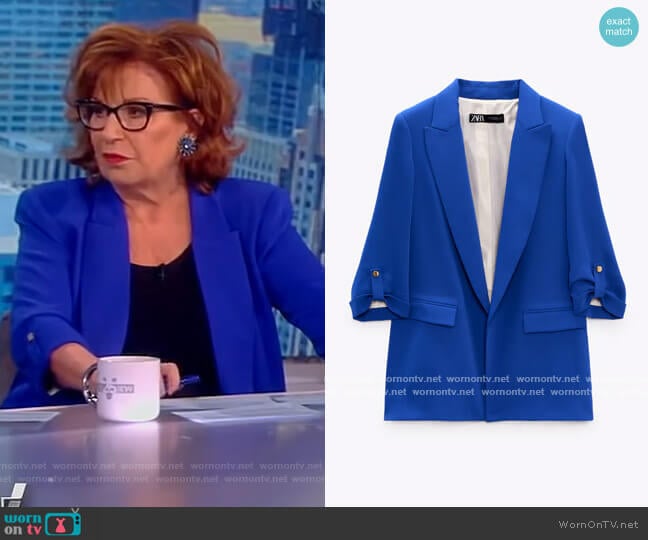 Blazer with Rolled-Up Sleeves by Zara worn by Joy Behar on The View