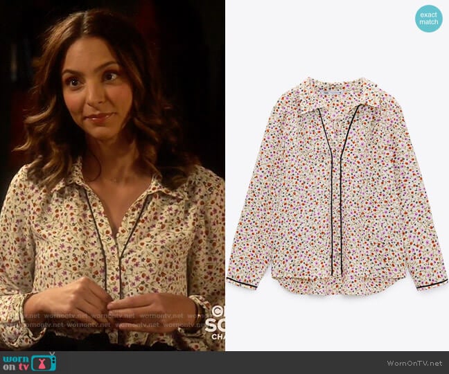 Zara Mini Floral Print Shirt worn by Zari Tomaz (Tala Ashe) on Legends of Tomorrow