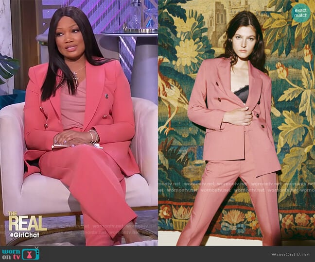 Tailored Double Breasted Blazer by Zara worn by Garcelle Beauvais on The Real