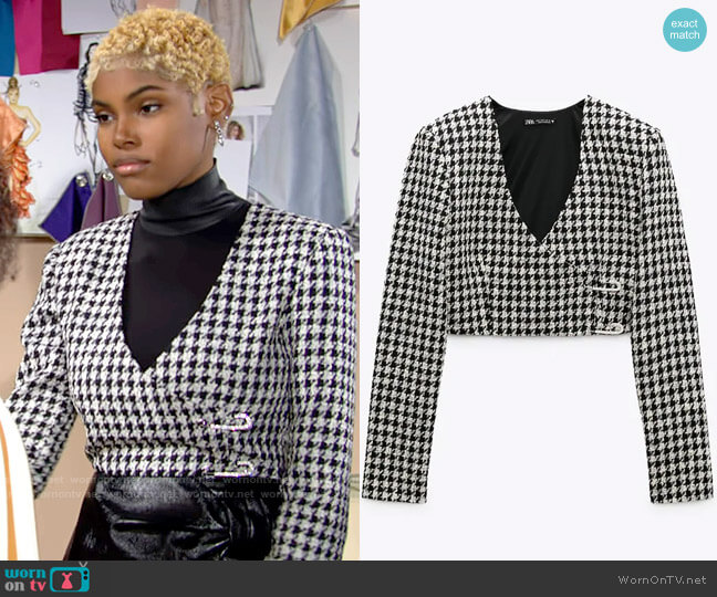 Zara Structured Crop Top worn by Paris Buckingham (Diamond White) on The Bold and the Beautiful