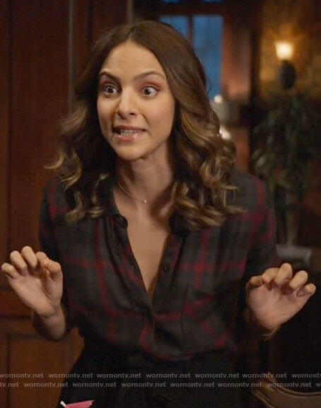 Zari's black and red plaid shirt on Legends of Tomorrow