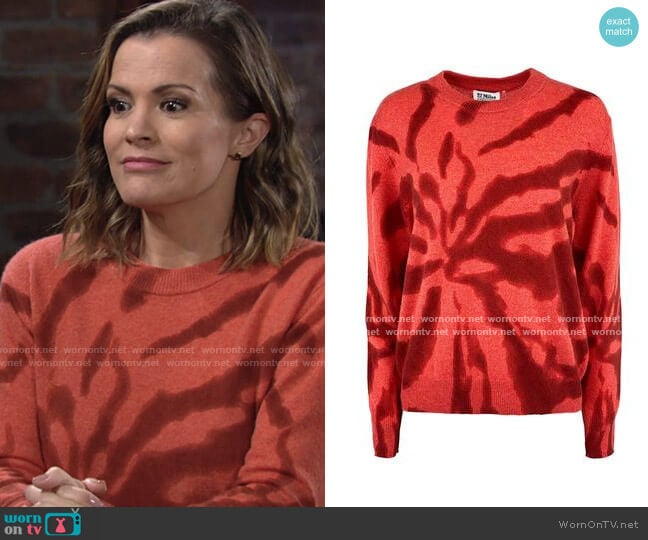 27 Miles Malibu Betty Tie Dye Sweater worn by Chelsea Lawson (Melissa Claire Egan) on The Young and the Restless