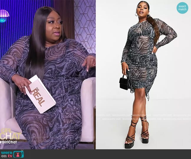 Curve Long Sleeve Dress by ASOS worn by Loni Love on The Real