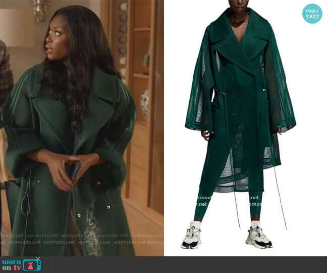 Asymmetrical Mesh Jacket by Adidas x Ivy Park worn by August King (Ebonee Noel) on The Kings of Napa