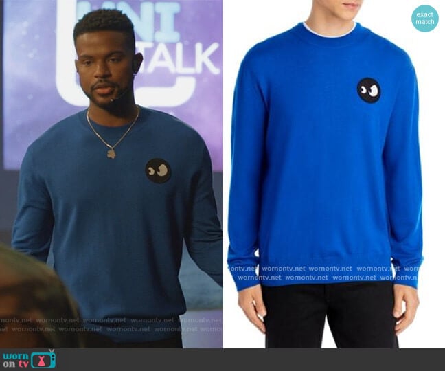 Monster Eye Sweatshirt by Alexander McQueen worn by Aaron Jackson (Trevor Jackson) on Grown-ish