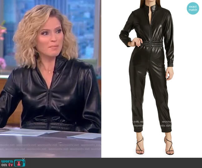 Levi Vegan Leather Jumpsuit by Alice + Olivia worn by Sara Haines on The View