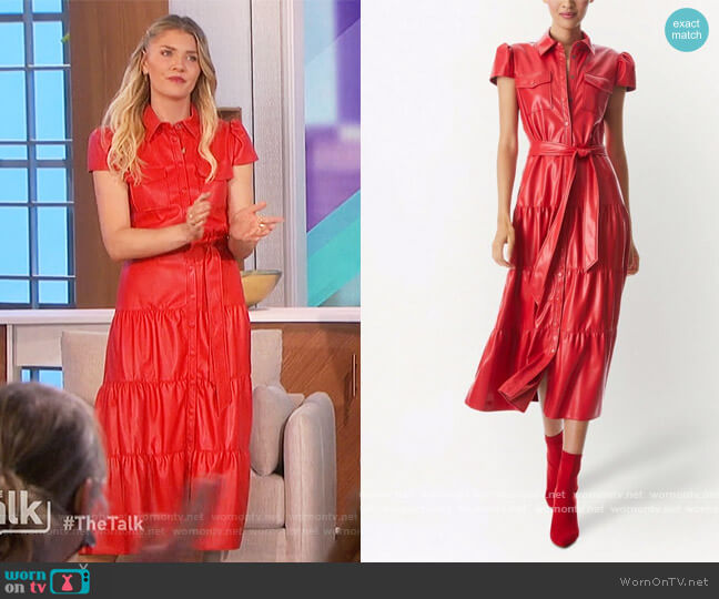 Miranda midi dress by Alice + Olivia worn by Amanda Kloots  on The Talk