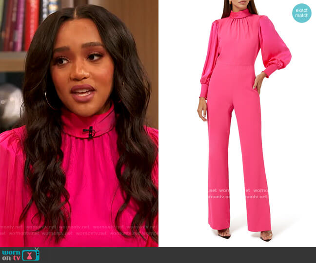 Pink Jumpsuit by Alice + Olivia worn by Lauren Simmons on The Drew Barrymore Show