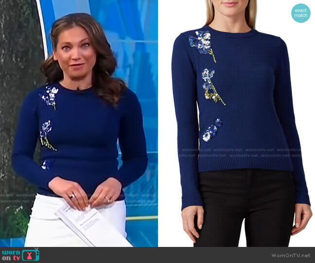 Applique Sweater by Prabal Gurung worn by Ginger Zee on Good Morning America