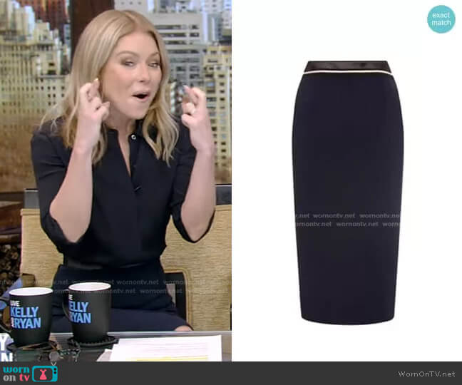 Arreton Skirt by Roland Mouret worn by Kelly Ripa  on Live with Kelly & Ryan