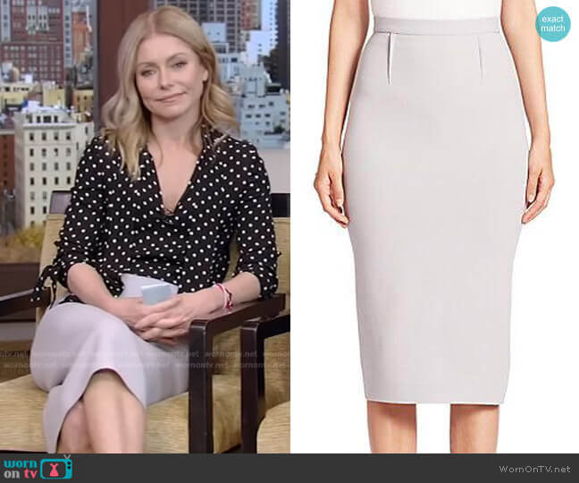 Arreton Wool Pencil Skirt by Roland Mouret worn by Kelly Ripa on Live with Kelly and Mark