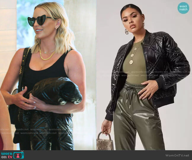 Fabletics Shine Oversized Long Puffer Coat worn by Whitney Rose as seen in  The Real Housewives of Salt Lake City (S03E06)