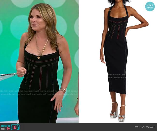 Top Stitch Midi-Dress by Christopher John Rogers worn by Jenna Bush Hager on Today