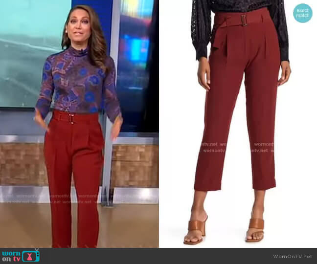 Cacey Pleated Front Trousers by Reiss worn by Ginger Zee  on Good Morning America