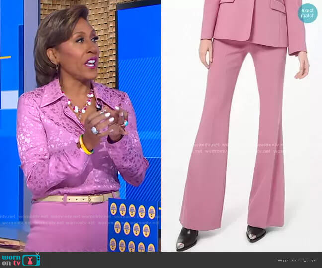 Charlie Stretch Pebble Crepe Flared Pants by Michael Kors worn by Robin Roberts  on Good Morning America