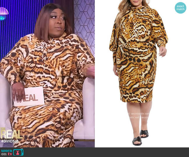 Plus Size Rachael Hoodie Dress by Coldesina worn by Loni Love on The Real