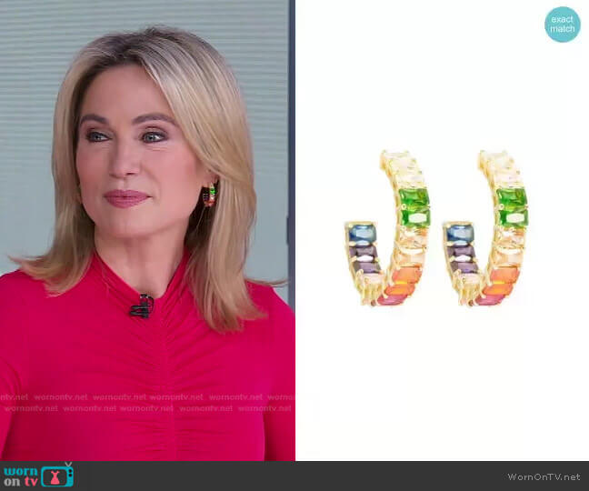 Emerald Rainbow Hoops by Ragen worn by Amy Robach on Good Morning America