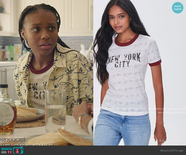 New York City Graphic Tee by Forever 21 worn by Naomi McDuffie (Kaci Walfall) on Naomi