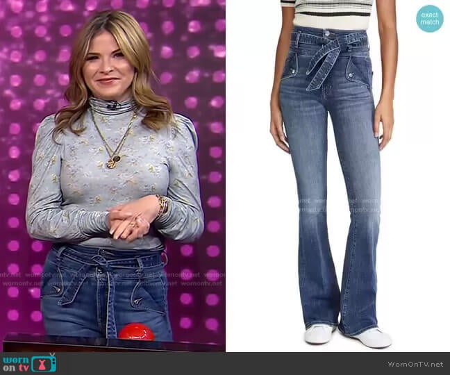 Giselle High-Rise Skinny Flare Jean by Veronica Beard worn by Jenna Bush Hager on Today