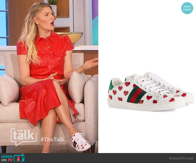 Ace Lace-up Sneakers by Gucci worn by Amanda Kloots  on The Talk