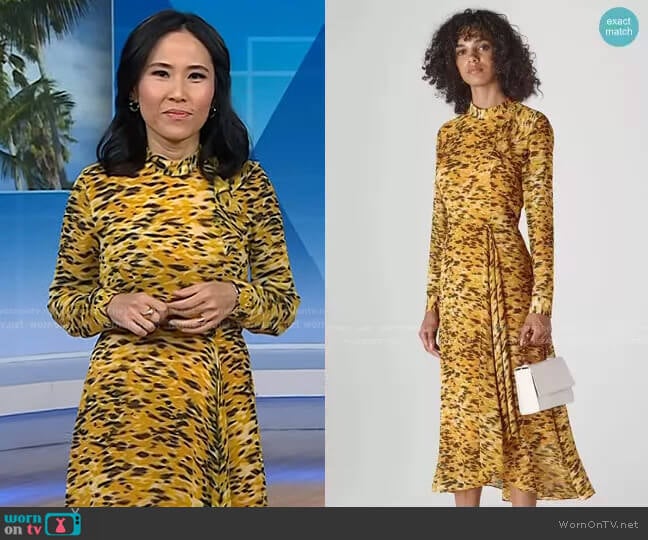 Ines Ikat Animal Print by Whistles worn by Vicky Nguyen on Today