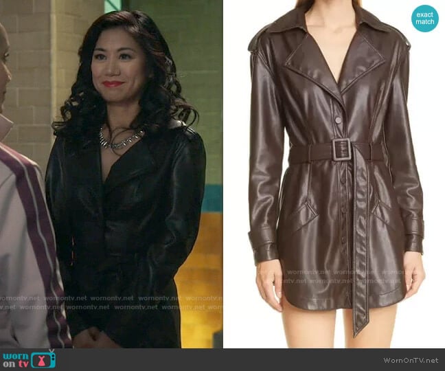 Jonathan Simkhai Chandler Faux Leather Dress worn by Melody Bayani (Liza Lapira) on The Equalizer