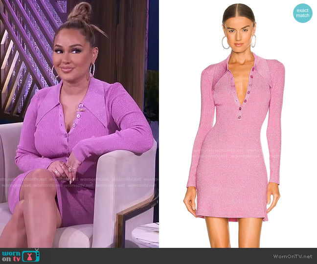 WornOnTV: Adrienne’s pink ribbed polo dress on The Real | Adrienne ...