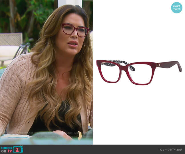 Joyann Burgundy Sunglasses by Kate Spade worn by Emily Simpson on The Real Housewives of Orange County