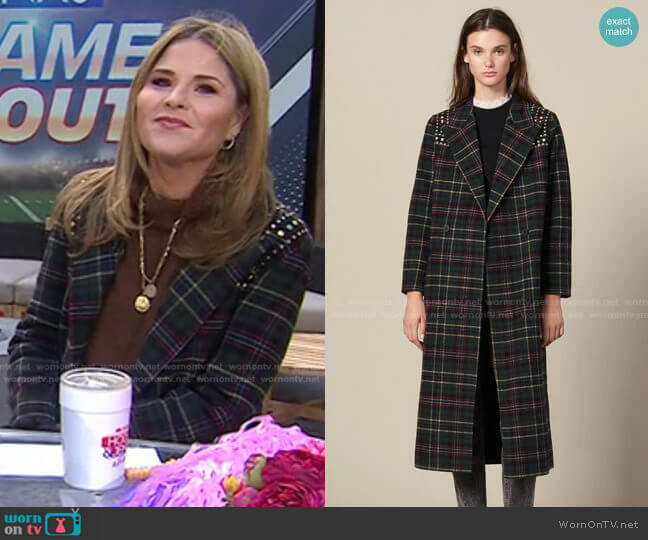 WornOnTV: Jenna’s plaid studded coat on Today | Jenna Bush Hager ...