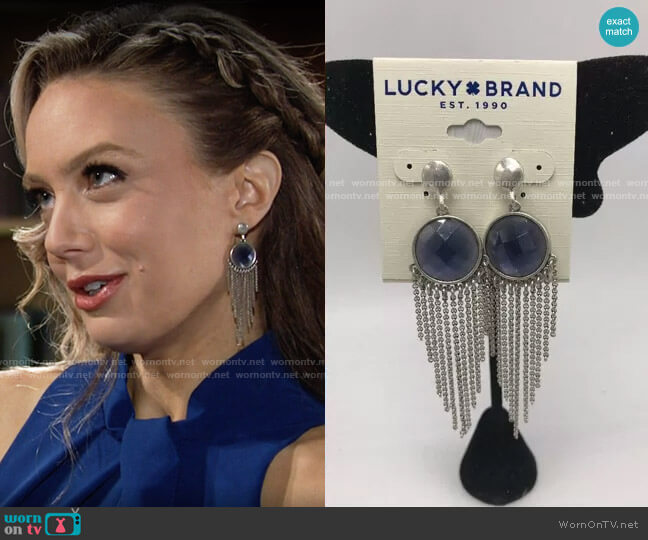 Lucky Brand Reversible Fringe Earrings by Lucky Brand worn by Abby Newman (Melissa Ordway) on The Young and the Restless