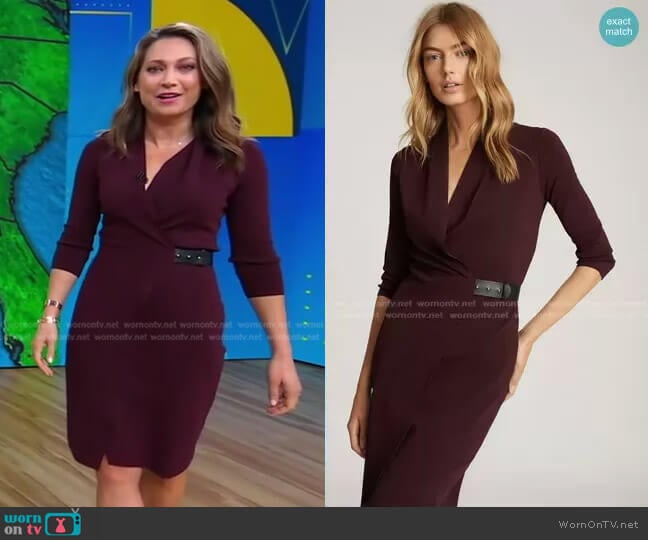 Luisa Knitted Wrap Dress by Reiss worn by Robin Roberts on Good Morning America