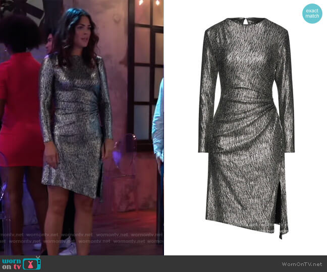 Elegant Dress by Maje worn by Britt Westbourne (Kelly Thiebaud) on General Hospital