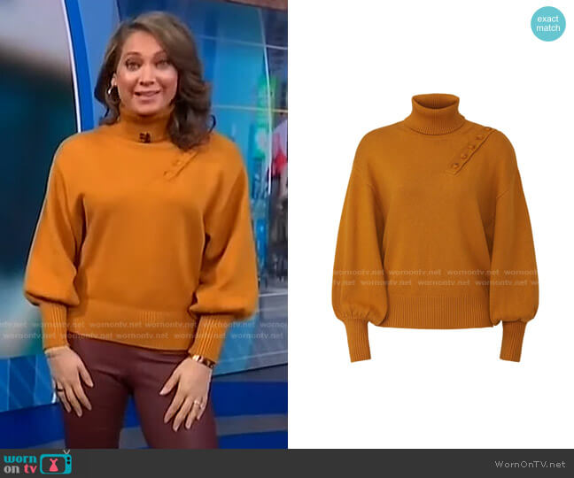 WornOnTV: Ginger’s orange turtleneck sweater on Good Morning America ...