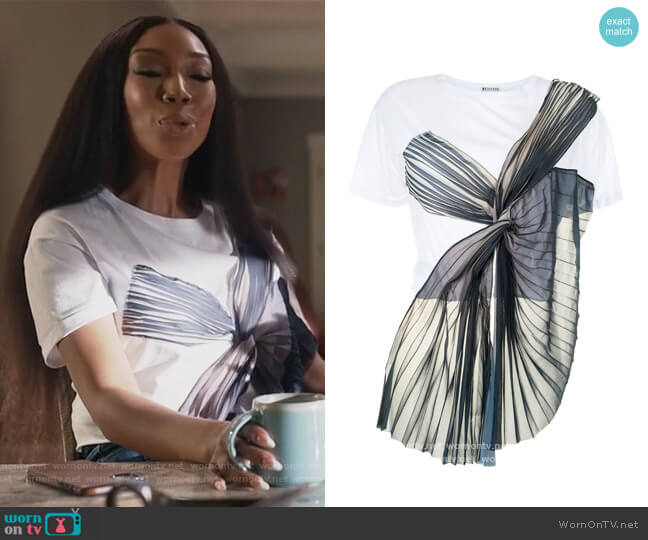 Newfoundland knot-detail T-shirt by Maticevski worn by Naomi (Brandy Norwood) on Queens