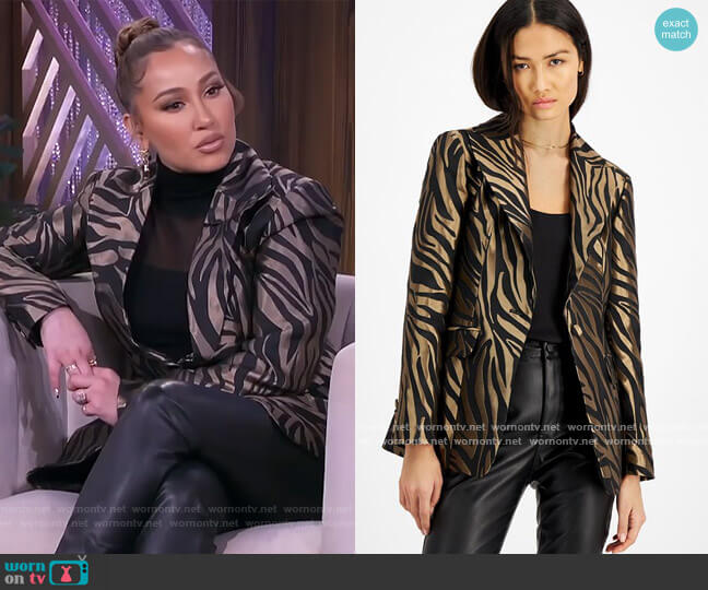 Metallic Jacquard Blazer by INC International Concepts worn by Adrienne Houghton on The Real