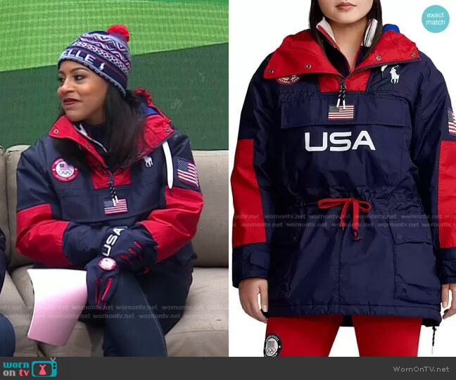 Team USA Opening Ceremony Anorak by Polo Ralph Lauren worn by Sheinelle Jones  on Today