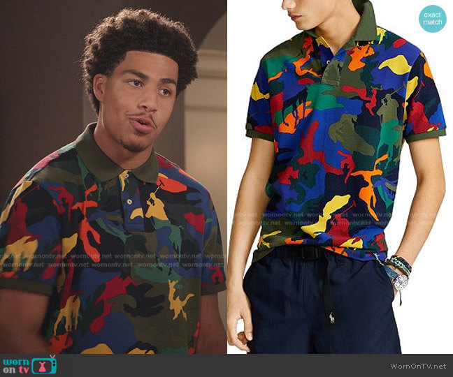 Slim Pony Camo Polo Shirt by Polo Ralph Lauren worn by Andre Johnson Jr (Marcus Scribner) on Blackish