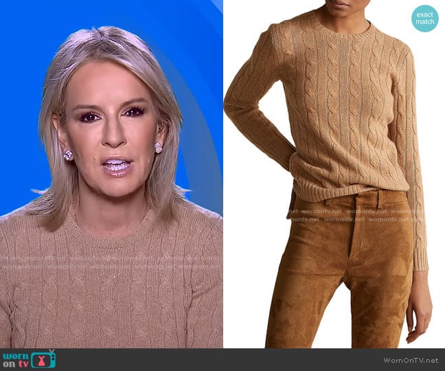 Julianna Cable-Knit Sweater by Polo Ralph Lauren worn by Dr. Jennifer Ashton on Good Morning America