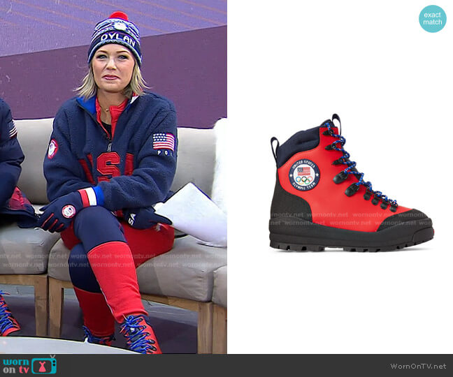 Team USA Opening Ceremony Boots by Ralph Lauren worn by Dylan Dreyer on Today