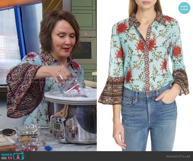 Rana Blouse by Alice + Olivia worn by Cyndi Kane on Good Morning America