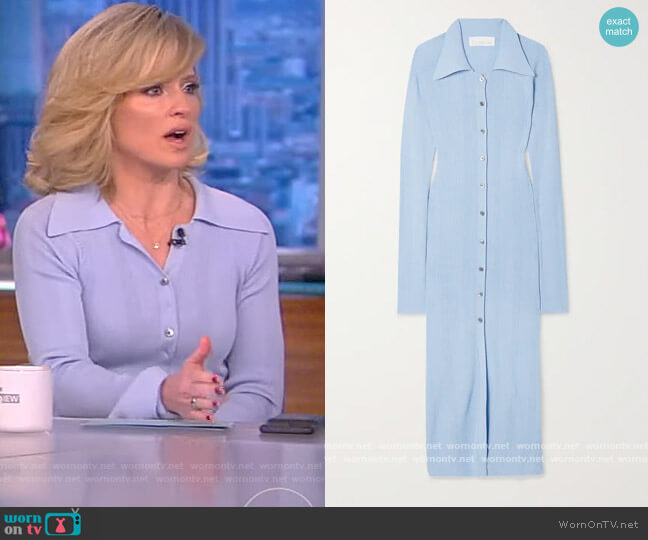 Alzira fitted stretch-woven midi dress by Remain Birger Christensen worn by Sara Haines  on The View