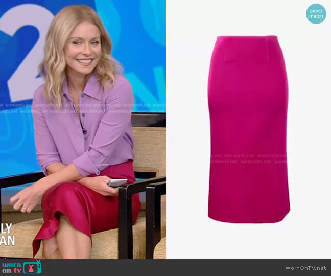 WornOnTV: Kelly’s lilac blouse and pink pencil skirt on Live with Kelly ...