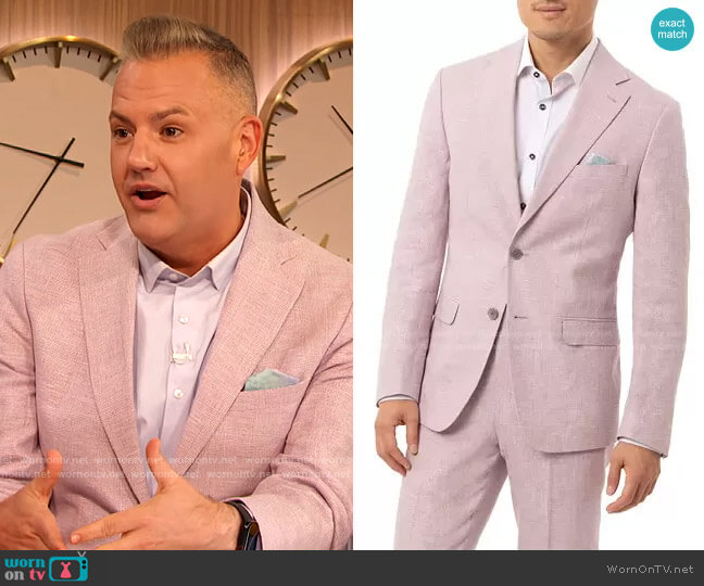 Slim-Fit Pink Plaid Suit Separates by Tallia worn by Ross Mathews on The Drew Barrymore Show