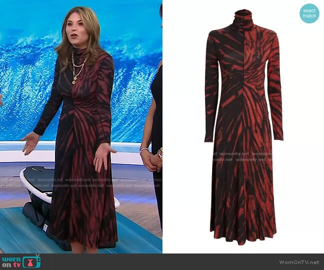 WornOnTV Jenna s red and black tie dye dress on Today Jenna