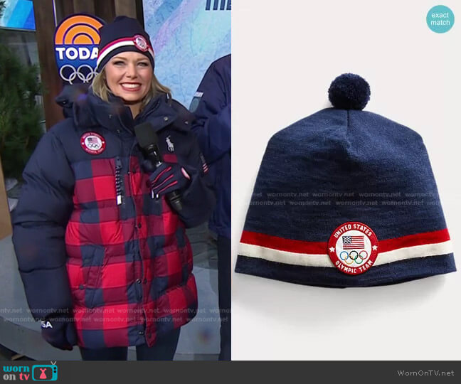 Team USA Closing Ceremony Beanie by Ralph Lauren worn by Dylan Dreyer on Today