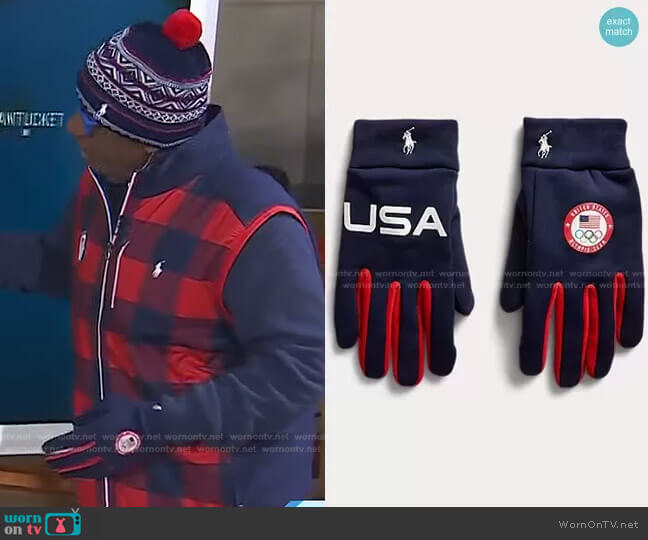 Team USA Closing Ceremony Gloves by Ralph Lauren worn by Al Roker on Today