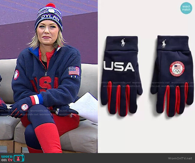 Team USA Closing Ceremony Gloves by Ralph Lauren worn by Dylan Dreyer on Today