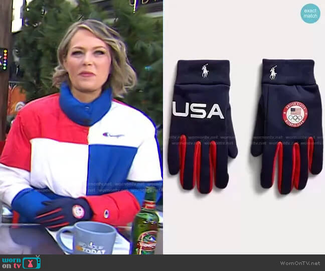 Team USA Closing Ceremony Gloves by Ralph Lauren worn by Dylan Dreyer  on Today