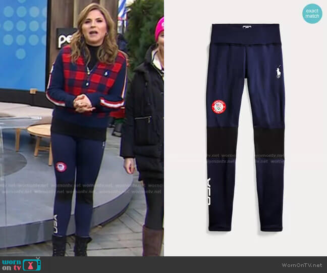  Team USA Closing Ceremony Legging by Ralph Lauren worn by Jenna Bush Hager on Today